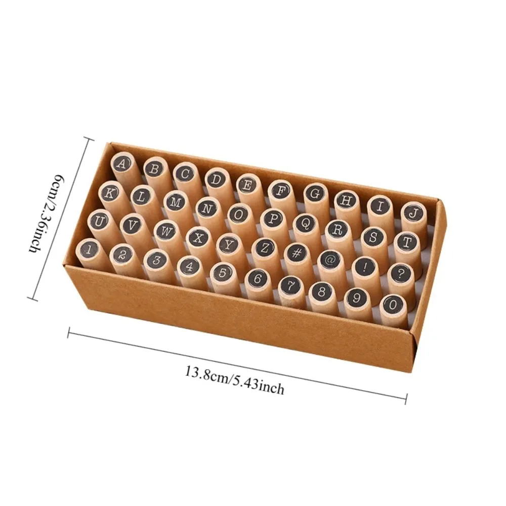 40pcs Office School Supplies Wooden Letter Cylinder Seals 2Style DIY Diary English Alphabet Stamps for Journal Scrapbooking Gift thumbnail 6