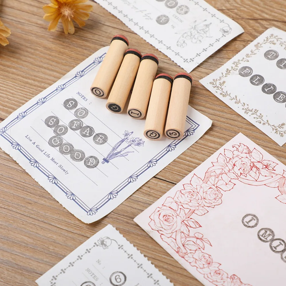 40pcs Office School Supplies Wooden Letter Cylinder Seals 2Style DIY Diary English Alphabet Stamps for Journal Scrapbooking Gift thumbnail 4