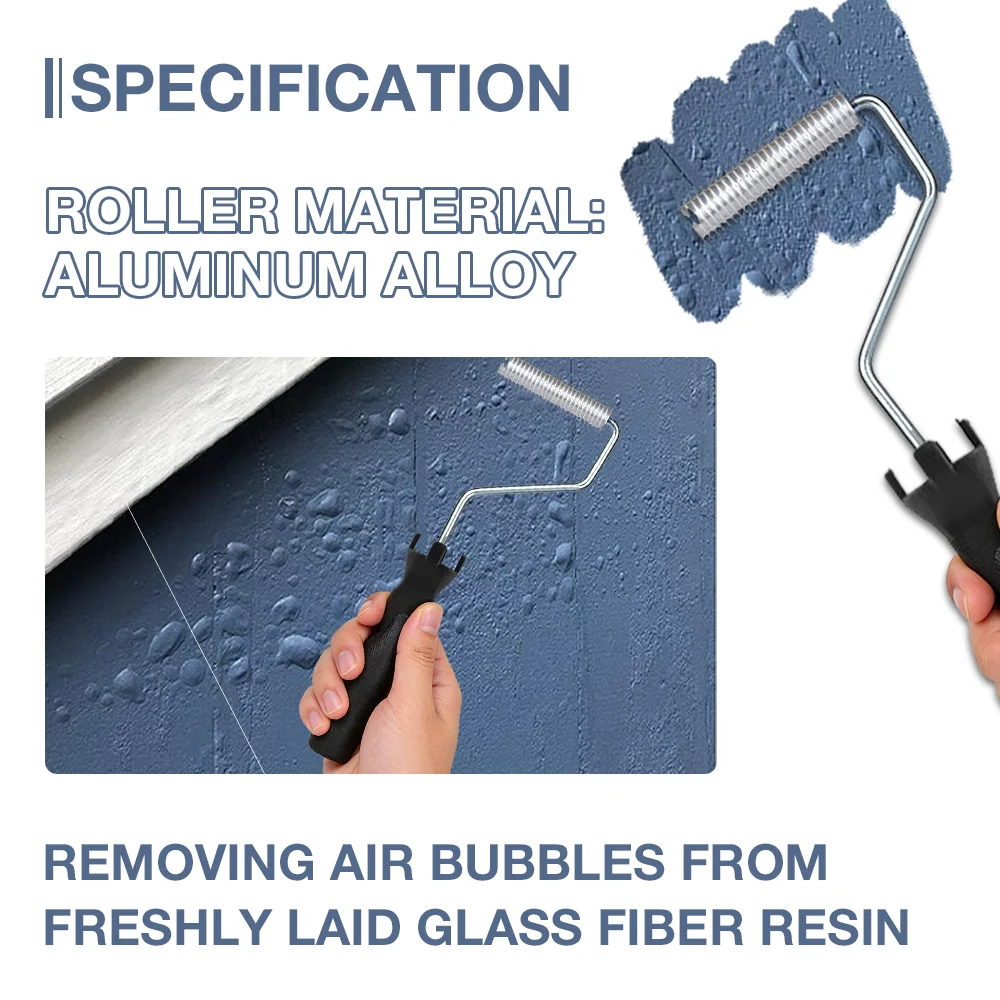 3/4Pcs Professional Fiberglass Resin Roller Set, Fiberglass Resin Laminated Bubble Roller Tool, For Ship And Bathtub Repair thumbnail 4