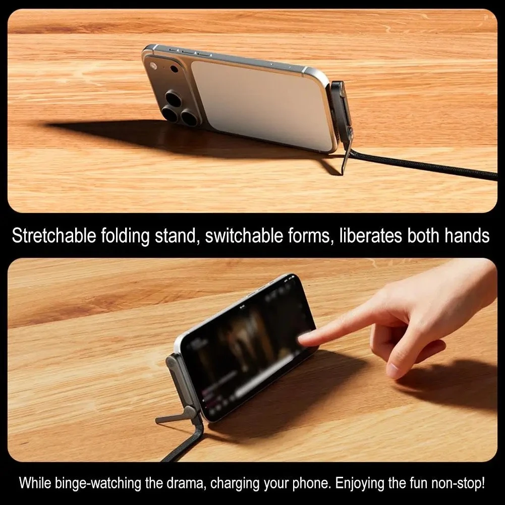 240W Type-C To Type C Cable Elbow Fast Charging Data Cable Foldable Stand Phone Holder For iPhone 17/16/15 For Samsung Charger thumbnail 4