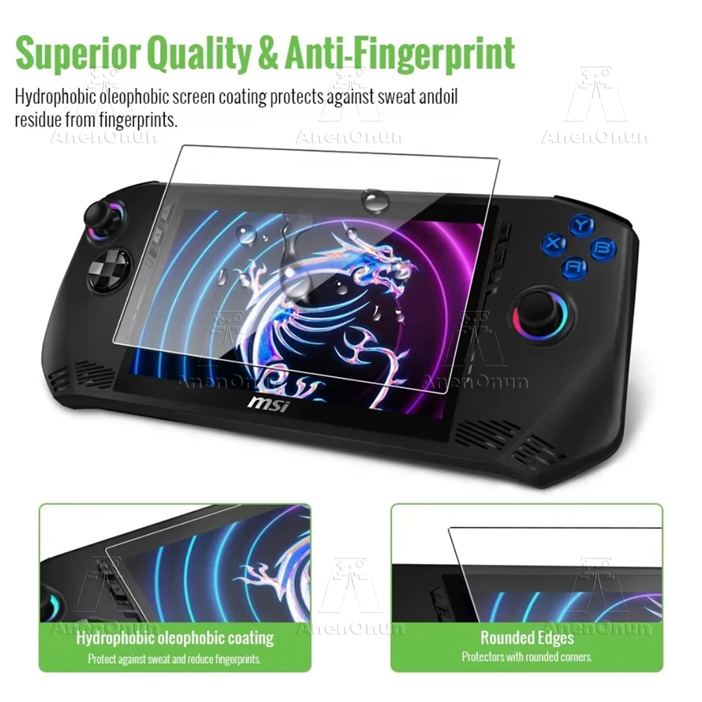 Ultra HD Shatterproof Tempered Glass for MSI Claw A1M 9H Hardness Anti-Scratch Anti-Fingerprint  2.5D Arc Edge Screen Protector thumbnail 3