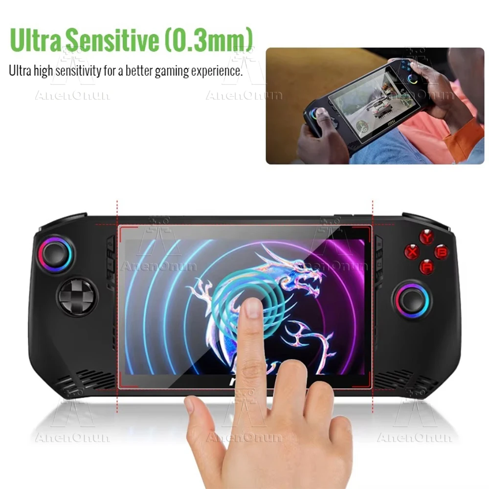 Ultra HD Shatterproof Tempered Glass for MSI Claw A1M 9H Hardness Anti-Scratch Anti-Fingerprint  2.5D Arc Edge Screen Protector thumbnail 4
