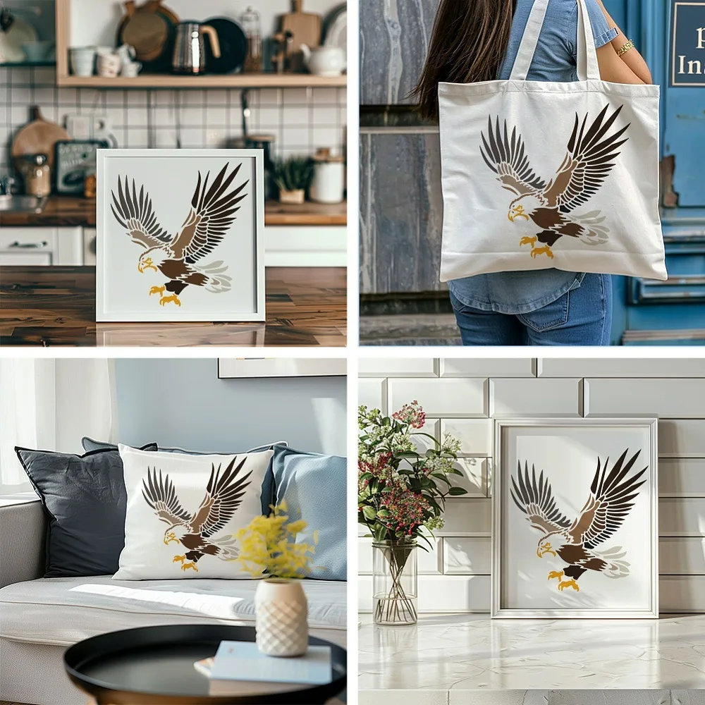 1pc Art Paint Brushes with PET Hollow Out Drawing Painting Stencils sets Eagle 300x300mm thumbnail 2