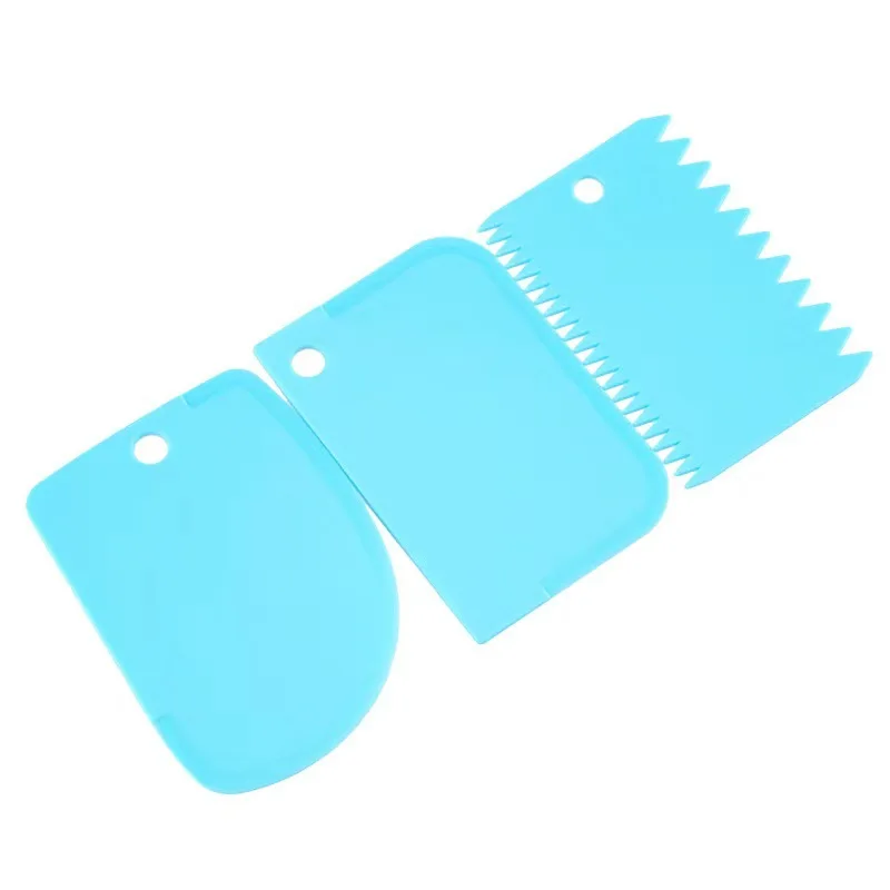 3PCS/Lot Cream Scraper Smoother DIY Cake Decorating  Fondant Pastry Cutters Molds Kitchen Scrapers  Baking Spatulas Tools thumbnail 3