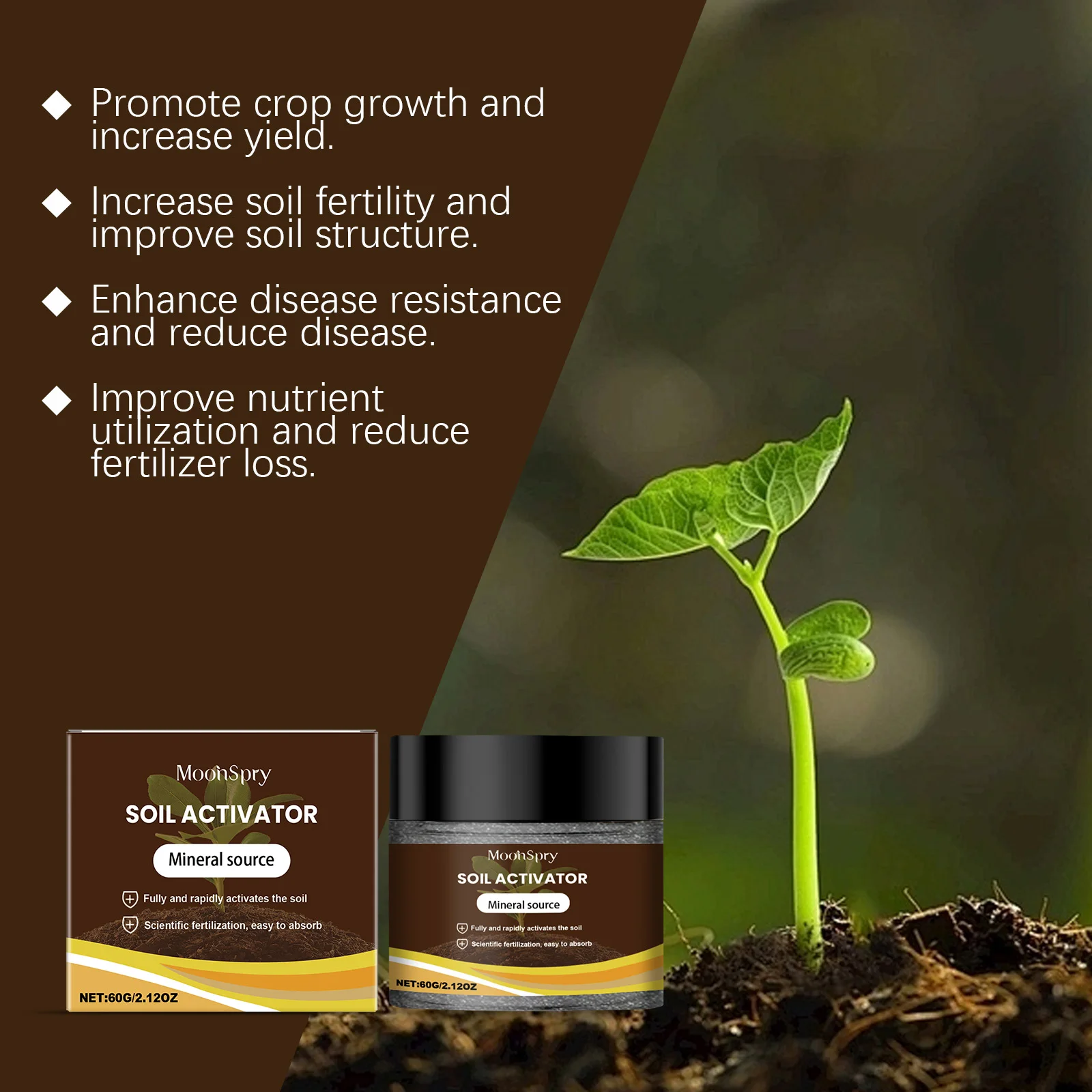 Soil Activator Promoting Growth Increasing Soil Fertility Improve Soil Structure Enhance Disease Resistance Soil Loosening Agent thumbnail 4
