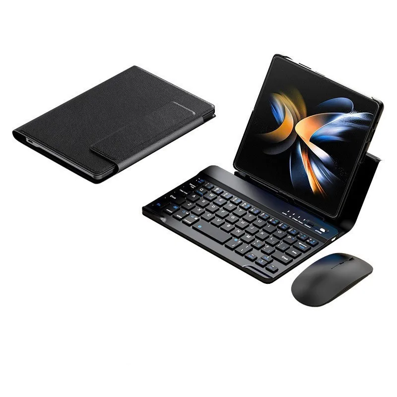 For Samsung Gaalxy Z Fold 7 6 5 4 3 2 Huwei Xiaomi Honor Leather Fold Stand Keyboard Case Wireless Keyboard Pen Mouse Hard Cover thumbnail 5