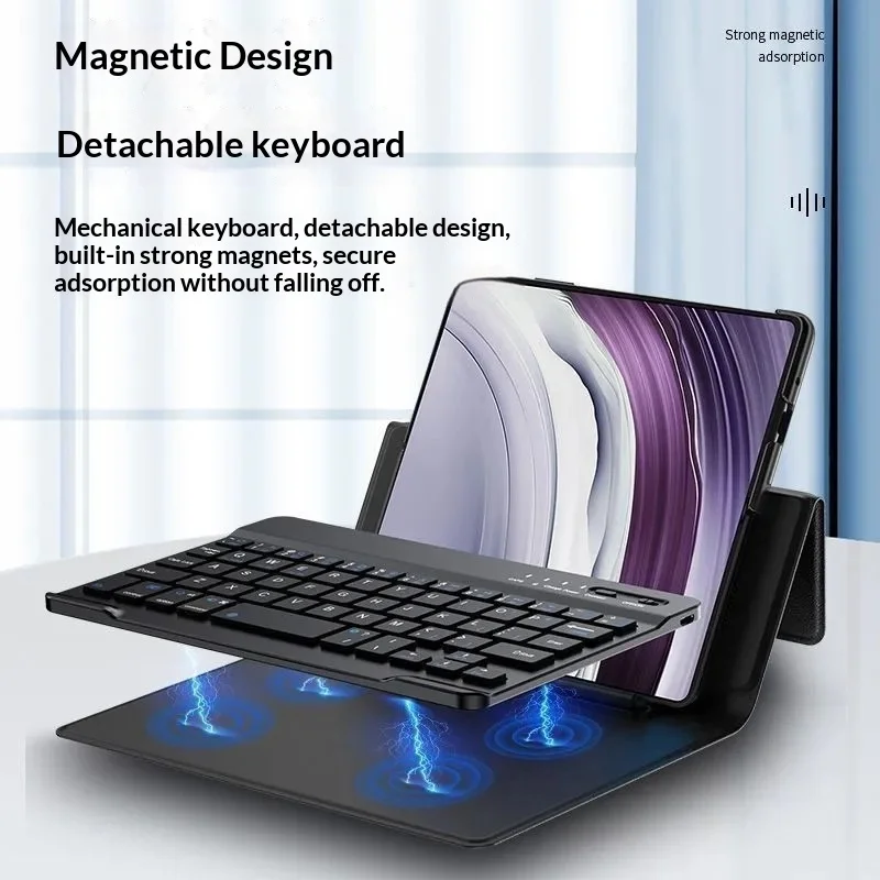 For Samsung Gaalxy Z Fold 7 6 5 4 3 2 Huwei Xiaomi Honor Leather Fold Stand Keyboard Case Wireless Keyboard Pen Mouse Hard Cover thumbnail 6