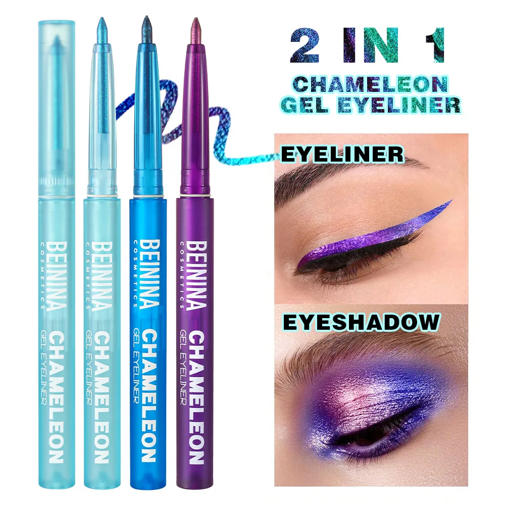 Shiny Chameleon Metallic Blue Eyeliner Gel Pen Eyeshadow Multicolor Eye Liner Pearlescent Polarized Glitter Eyes Pigment Makeup thumbnail 4