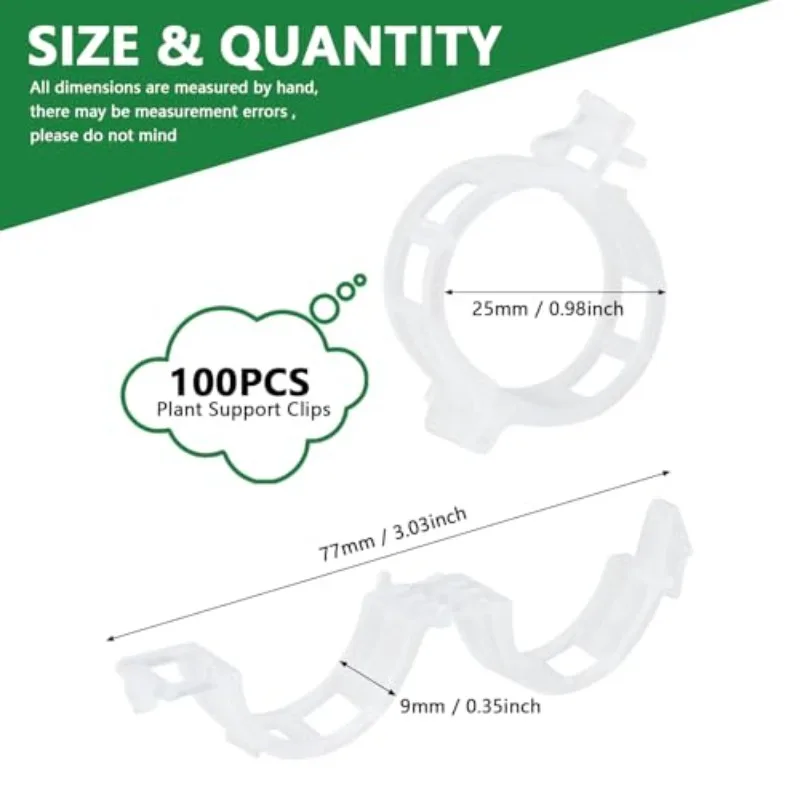 100/200/500 Plant Vine Clip, Support Garden Tying Clamp for Stem,Reusable Gardening Fixation Clips for Plants, Transparent thumbnail 6