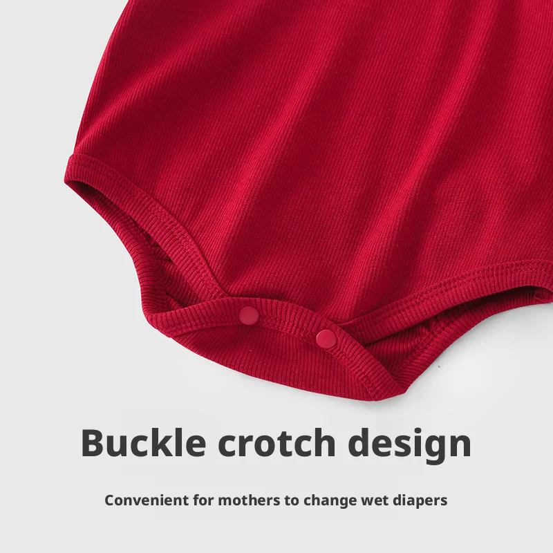 【Youqi】Chinese Baby Romper for 0-2 Year Olds, Summer Thin Newborn Romper for Girls, Thin Full-Month and One-Year-Old Clothing, Crawling Suit thumbnail 6