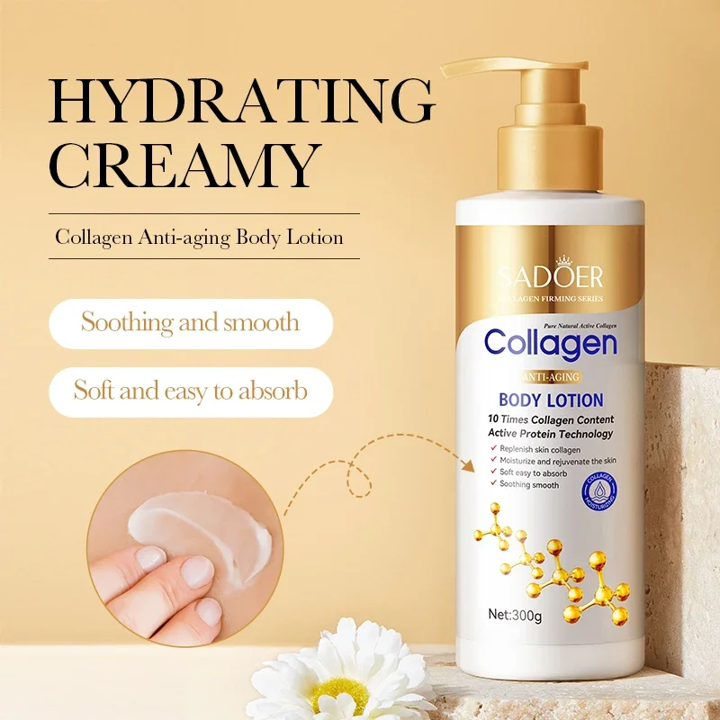 Collagen Anti Wrinkle Body Lotion Hydrating Moisturizer Skin Care Non Greasy Formula Dry Skin Relief thumbnail 2