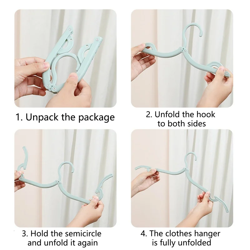 3/5/10pcs ABS folding clothes hanger Travel Portable Clothes Hanging Rack Multi-functional Storage Home Business Trip thumbnail 3