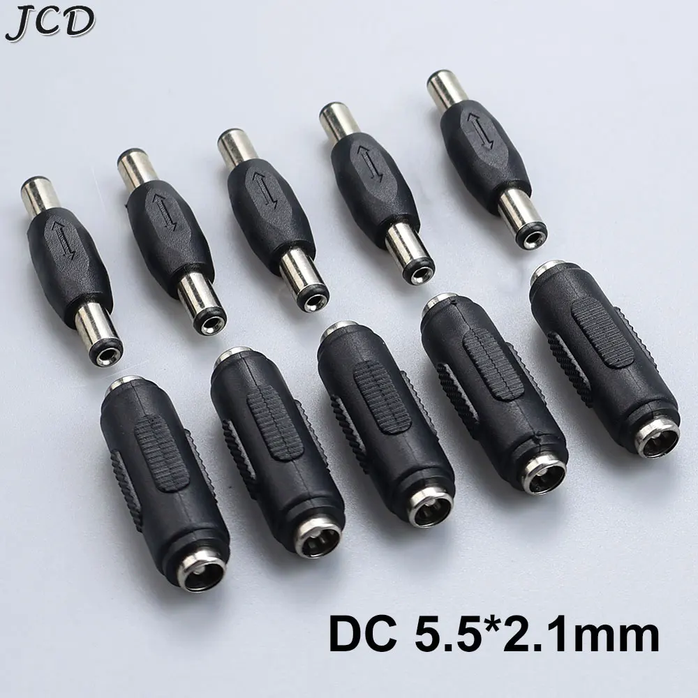 JCD 5.5mm*2.1mm Male Female DC Power Connector 5.5 x 2.1mm Adapter Jack Socket For CCTV Security Camera LED Strip Adaptor