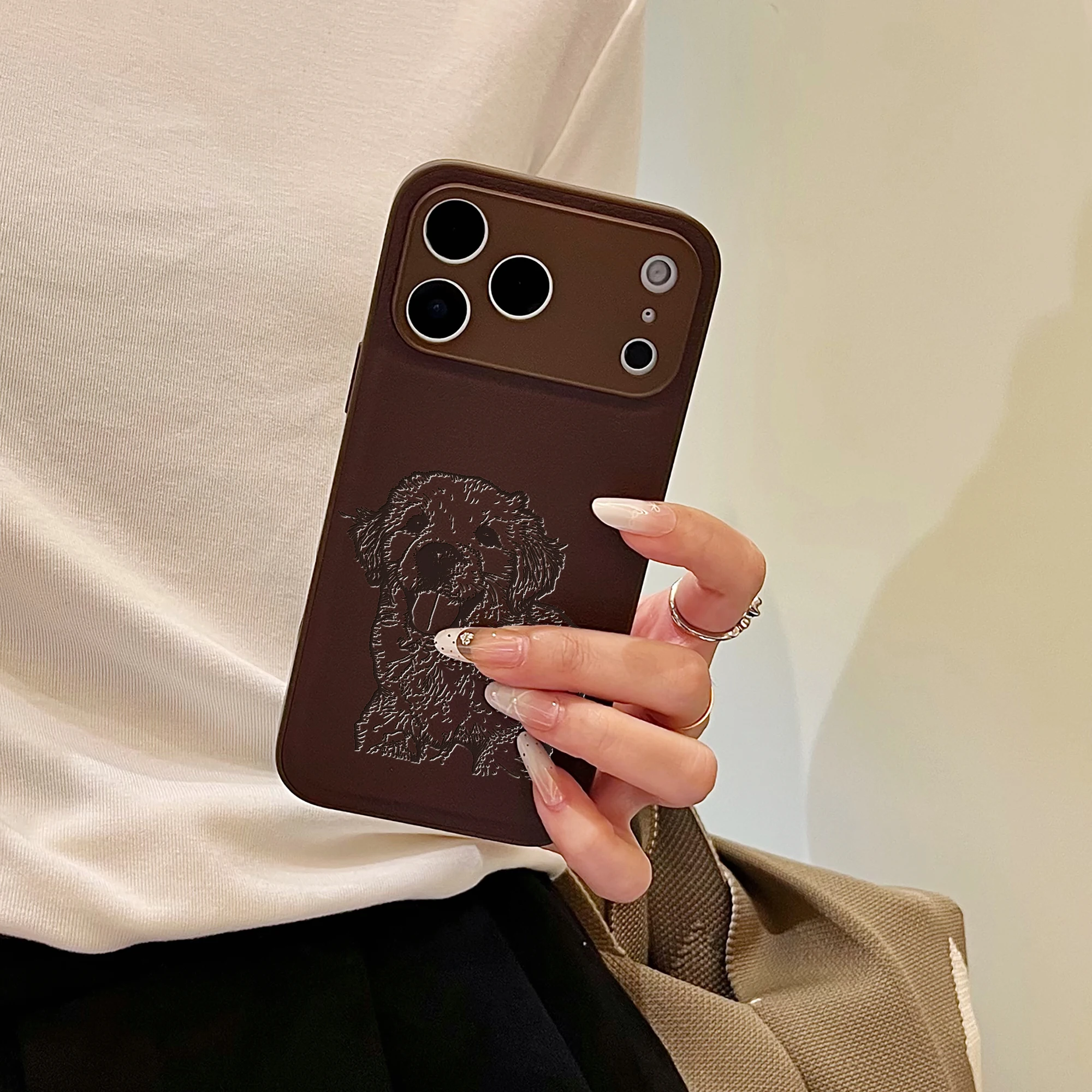 Custom Family Couple Pet Friend Personal Portrait EtcImage Lines Laser Engraved Case for iPhone 17 16 15 14 13 Pro Max Plus Air thumbnail 2