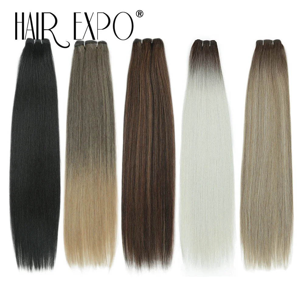 Straight Hair Bundles 26Inch Synthetic Fiber Hair Extensions Natural Soft Heat Resistant Fiber Bio Straight Hair Weave For Women thumbnail 5