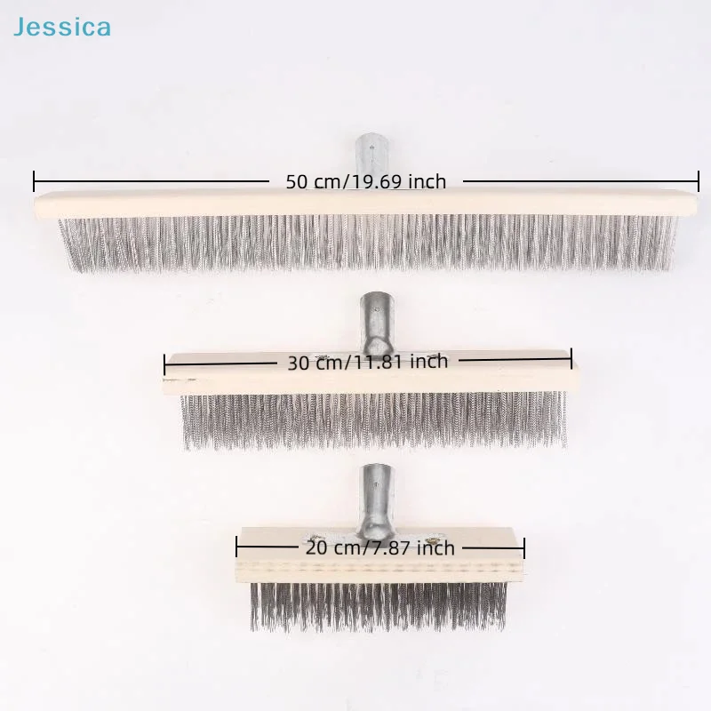 ♥Stainless Steel Wire Brush Set | Wooden Handle Scrub Brushes (3 Sizes) for Cleaning Grills, Workbenches & Surfaces thumbnail 6