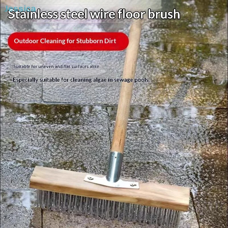 ♥Stainless Steel Wire Brush Set | Wooden Handle Scrub Brushes (3 Sizes) for Cleaning Grills, Workbenches & Surfaces thumbnail 4