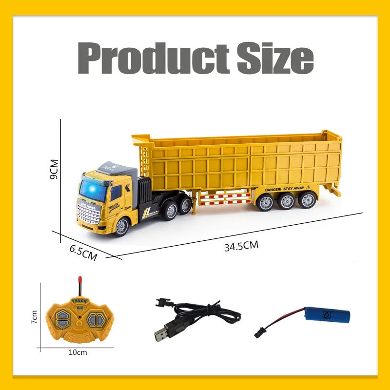 RC Cars Truck Heavy-Duty Dump Transporter Engineering Vehicle Model Vehicle Remote Control Trailer Car Toys 1:48 Boy Toy Gift thumbnail 6