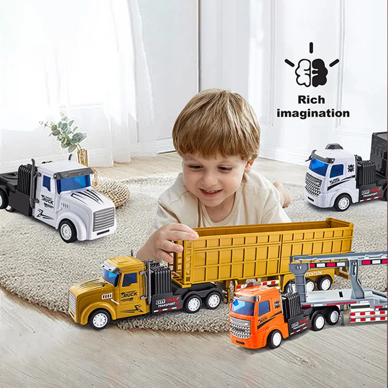 RC Cars Truck Heavy-Duty Dump Transporter Engineering Vehicle Model Vehicle Remote Control Trailer Car Toys 1:48 Boy Toy Gift thumbnail 3