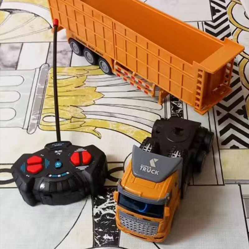 RC Cars Truck Heavy-Duty Dump Transporter Engineering Vehicle Model Vehicle Remote Control Trailer Car Toys 1:48 Boy Toy Gift thumbnail 5
