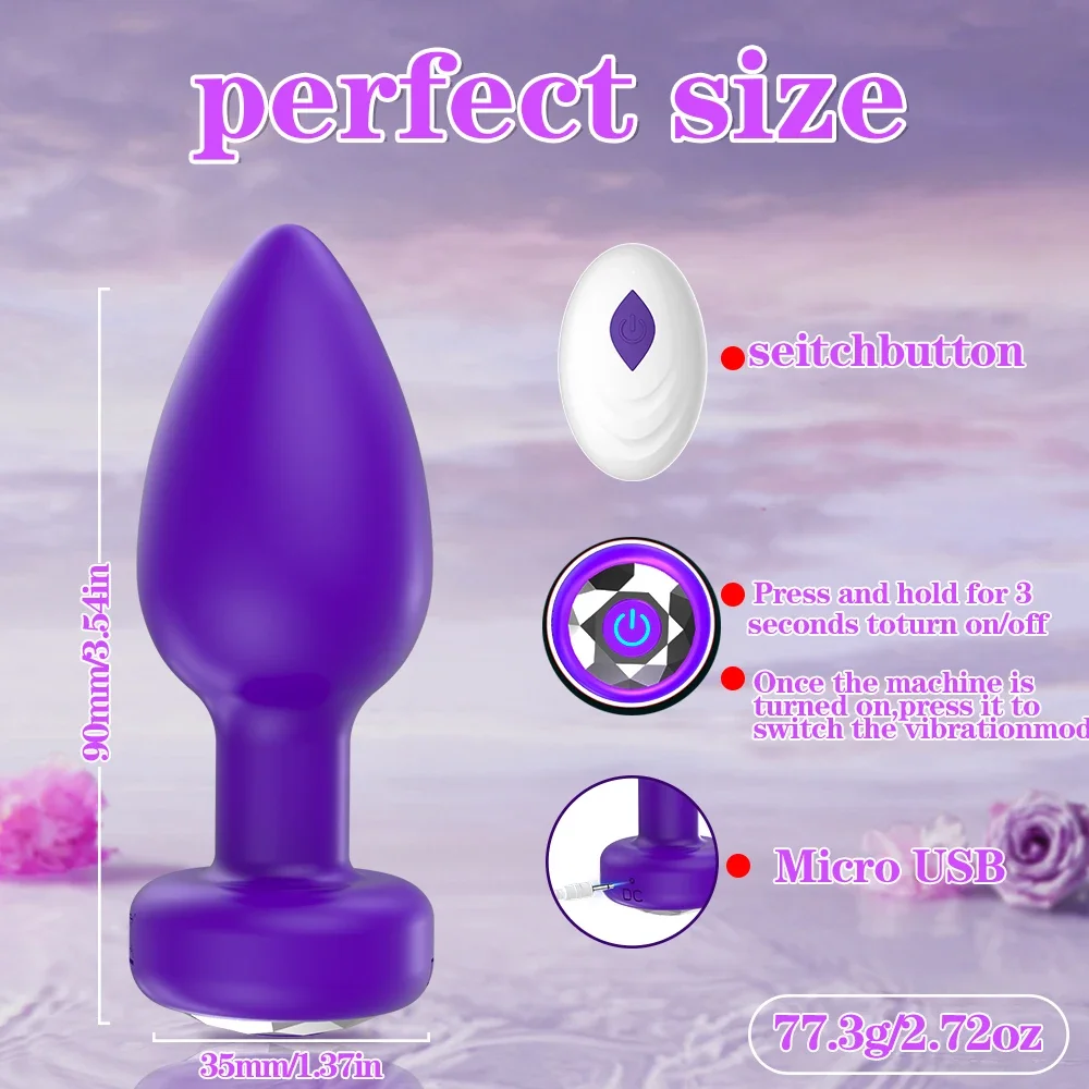 Anal Vibrator Wireless Butt Plug Men Remote Prostate Massager Female Control Vagina Masturbator for Adult Sex Toys Women Men Gay thumbnail 5