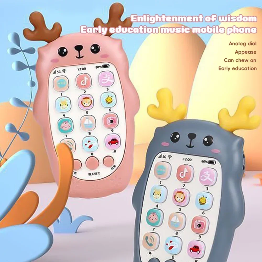Baby Phone Toys Bilingual Telephone Teether Music Voice Toy Early Educational Learning Machine Electronic Children Gift Baby Toy thumbnail 5
