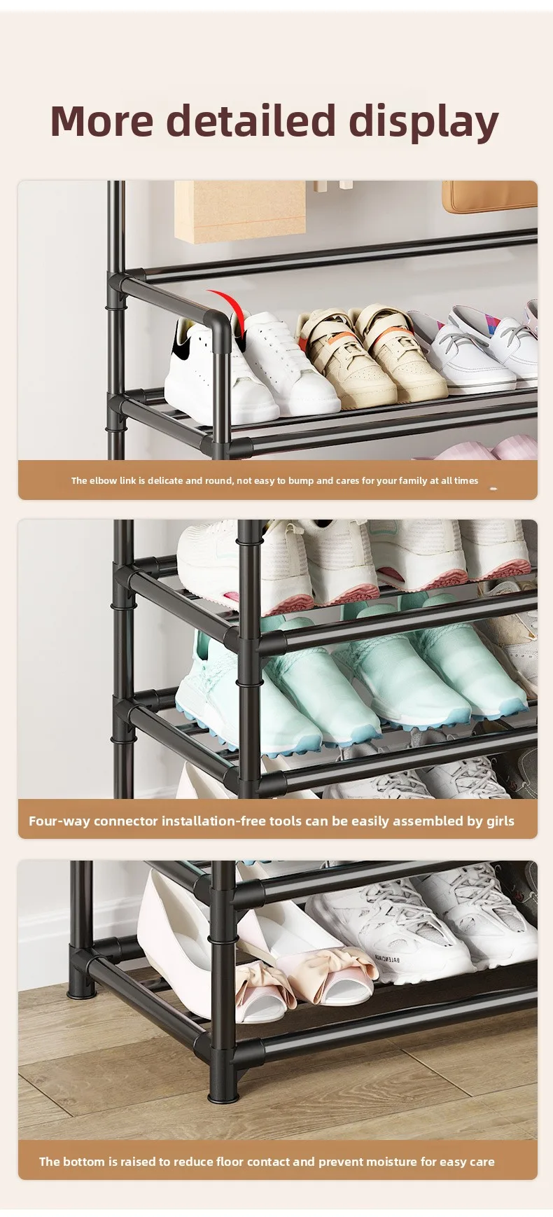 Multi-layer Door-mounted Shoe Hat Rack - Simple Assembly Household Integrated Multi-functional Storage Cabinet for Home Use thumbnail 2