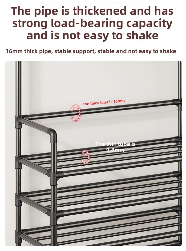 Multi-layer Door-mounted Shoe Hat Rack - Simple Assembly Household Integrated Multi-functional Storage Cabinet for Home Use thumbnail 5