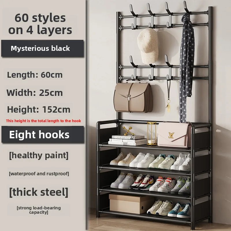 Multi-layer Door-mounted Shoe Hat Rack - Simple Assembly Household Integrated Multi-functional Storage Cabinet for Home Use thumbnail 4