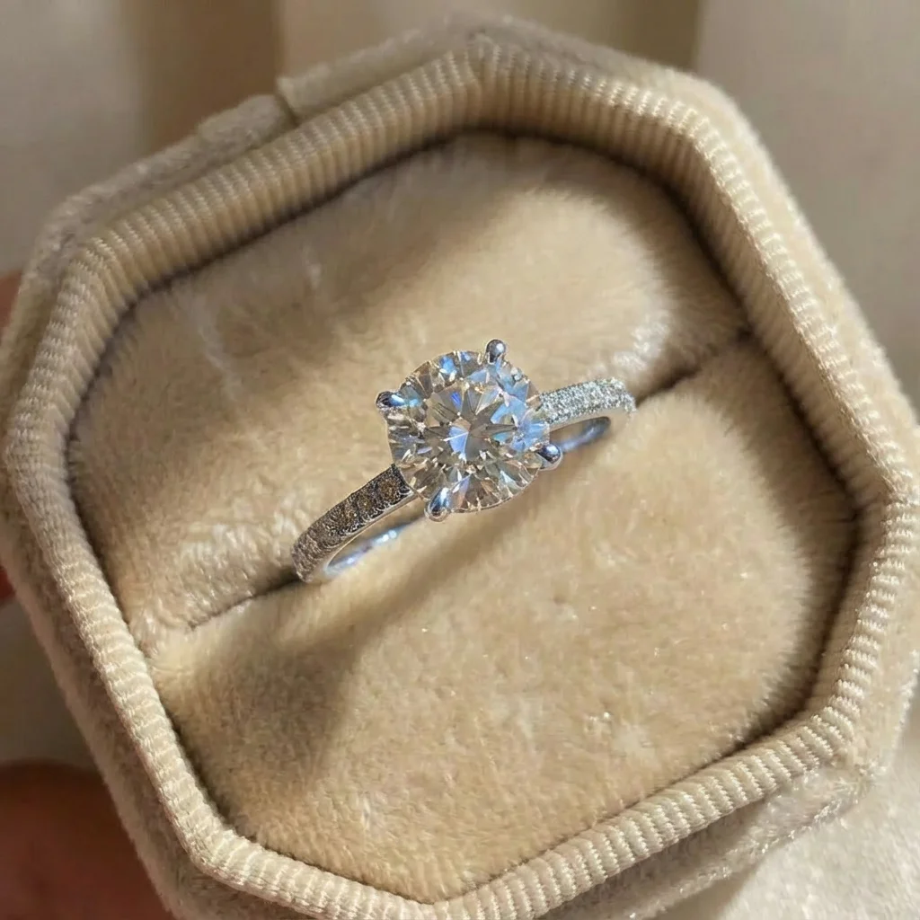 925 Sterling Silver Gorgeous Shiny Zircon Round Rings for Women Anniversary Marry Luxury High Quality Fine Jewelry Gift thumbnail 2