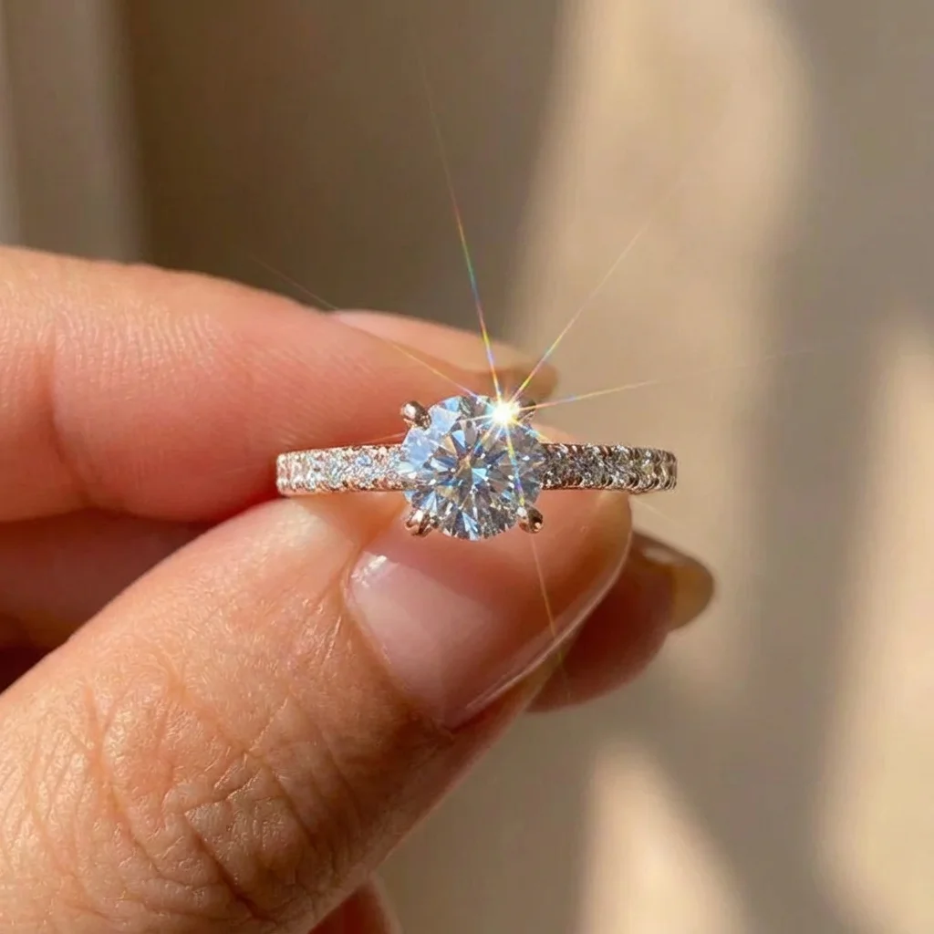925 Sterling Silver Gorgeous Shiny Zircon Round Rings for Women Anniversary Marry Luxury High Quality Fine Jewelry Gift thumbnail 4