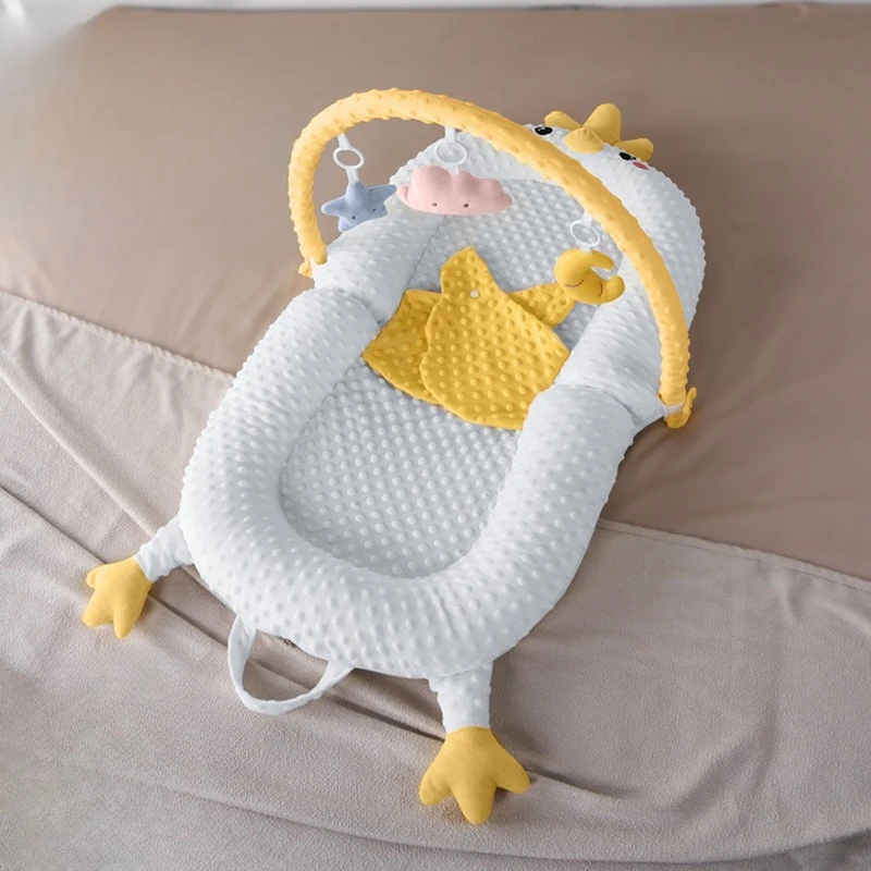 Crib Bassinet for Newborn Anti-Rollover,Baby Bed Co-Sleeper with Anti-Startle Design, Infant Sleep Pad for Safe Feeding 0-3Years