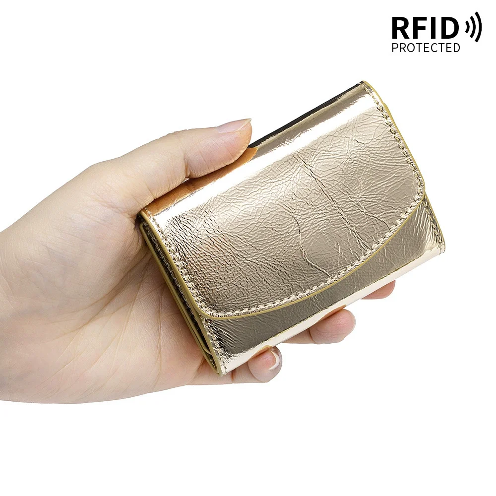New Women's Wallet Short Genuine Leather Purse Portable Multifunctional Large Capacity Money Bag Small Folding Coin Card Holder thumbnail 3