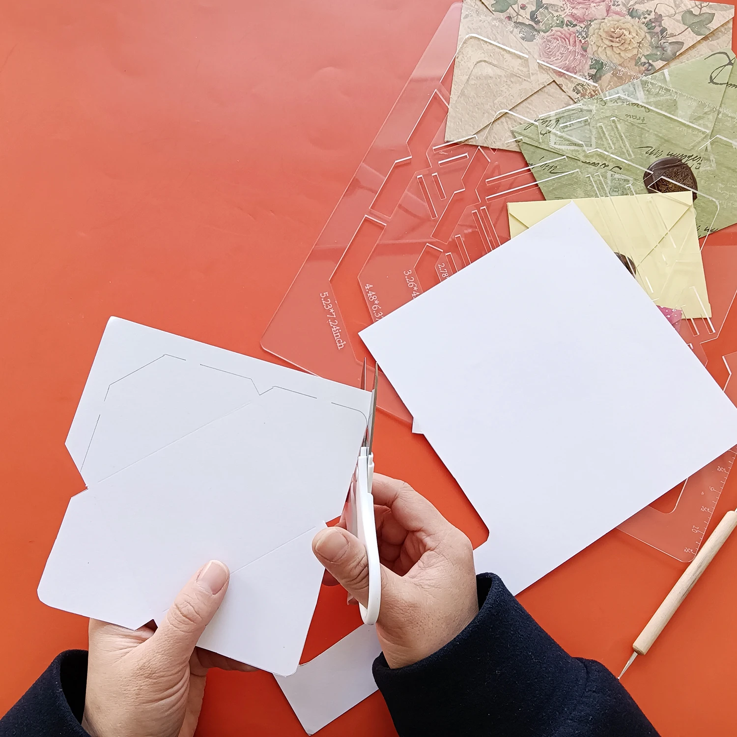 Alinaute 4 Sizes In 1 Envelope Maker Guide Card Envelope Making Template Tool For Paper Craft Handmade Card thumbnail 3