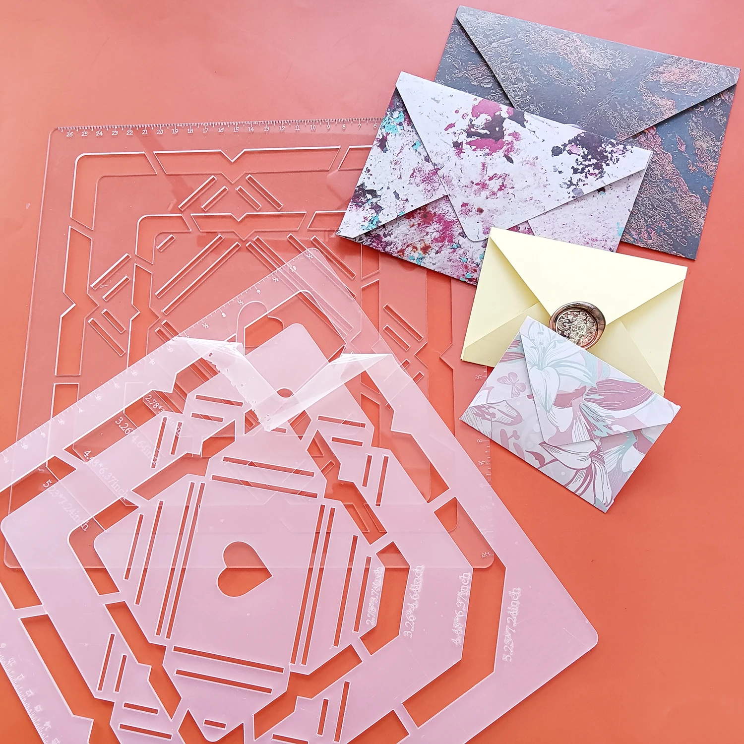 Alinaute 4 Sizes In 1 Envelope Maker Guide Card Envelope Making Template Tool For Paper Craft Handmade Card thumbnail 6