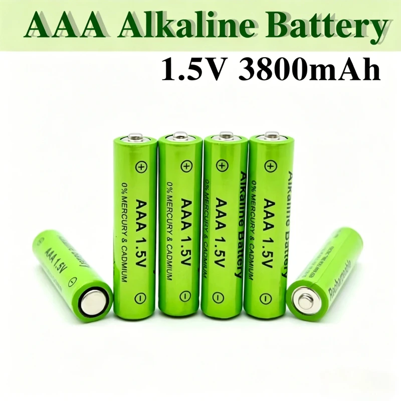 High Capacity 1.5V AAA 3800mAhAlkaline Rechargeable Battery Long-Lasting Power for Clocks Mice Computers Toys Electronic Devices thumbnail 3