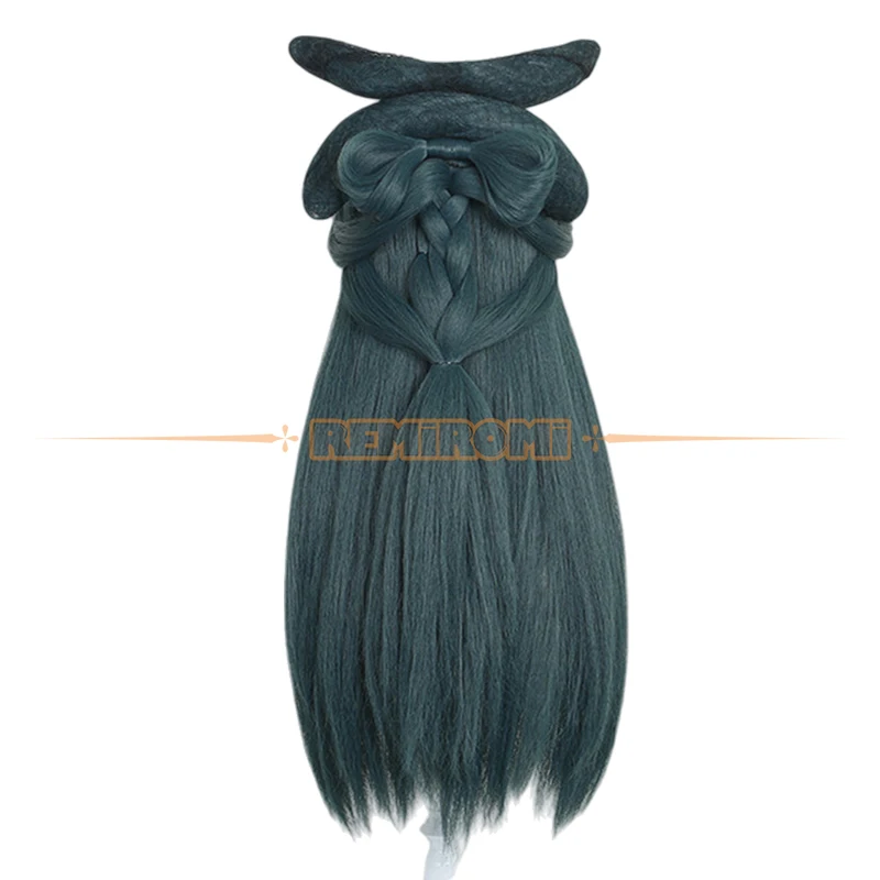 Newly Maomao Cosplay Wig  Anime The Apothecary Diaries Dark Green Chinese Style Long Hair with Bun Heat Resistant Free Wig Cap thumbnail 5