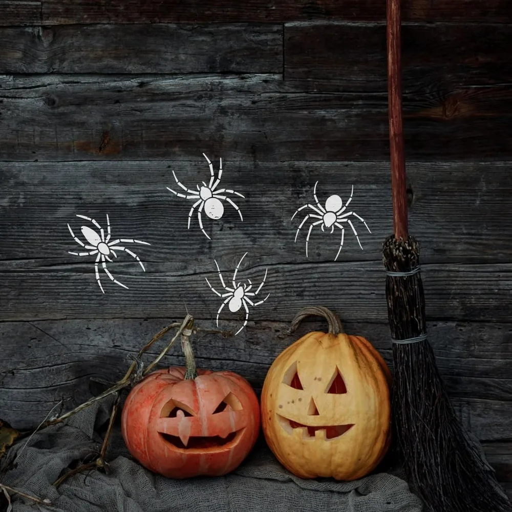 9PCS Spider Stencils with 1Pc Plastic Brush 5.9x5.9inch Halloween for Painting on Wall Wood Fabric Furniture DIY Home Decoration thumbnail 4