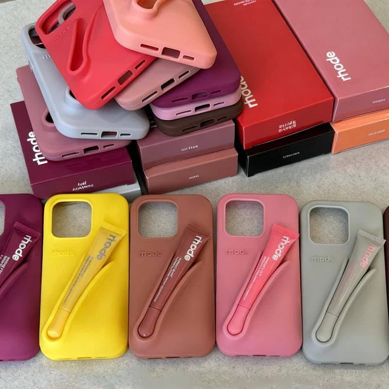 Makeup Brand Lemontini Dopamine Lip Gloss Case for iPhone 15 16 17 ProMax 12 13 14 Air Pro Max Plus Lipstick Holder Phone Cover thumbnail 2