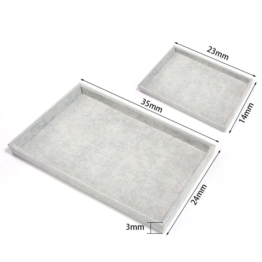 Velvet Jewelry Display Tray Exquisite Jewellery Holder Portable Ring Earrings Necklace Organizer Storage Box Organizator Trays thumbnail 2