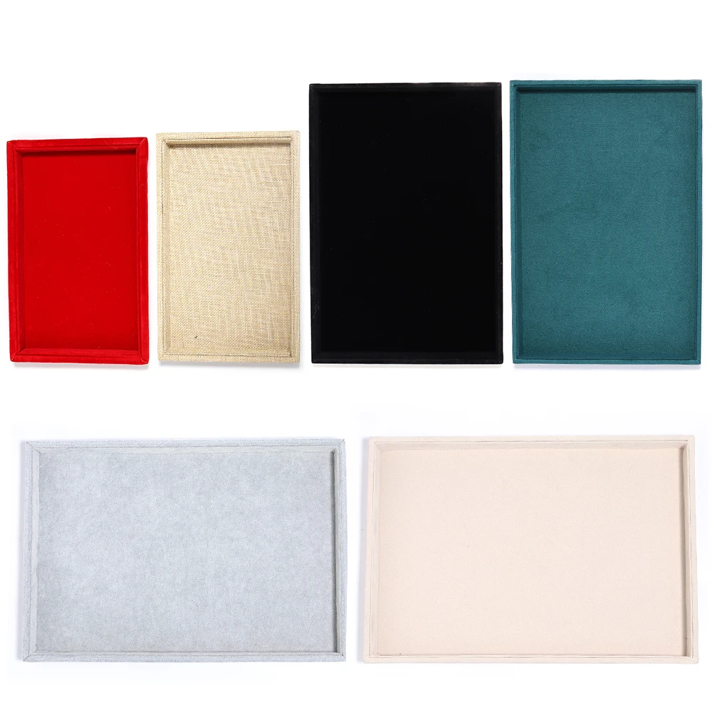 Velvet Jewelry Display Tray Exquisite Jewellery Holder Portable Ring Earrings Necklace Organizer Storage Box Organizator Trays