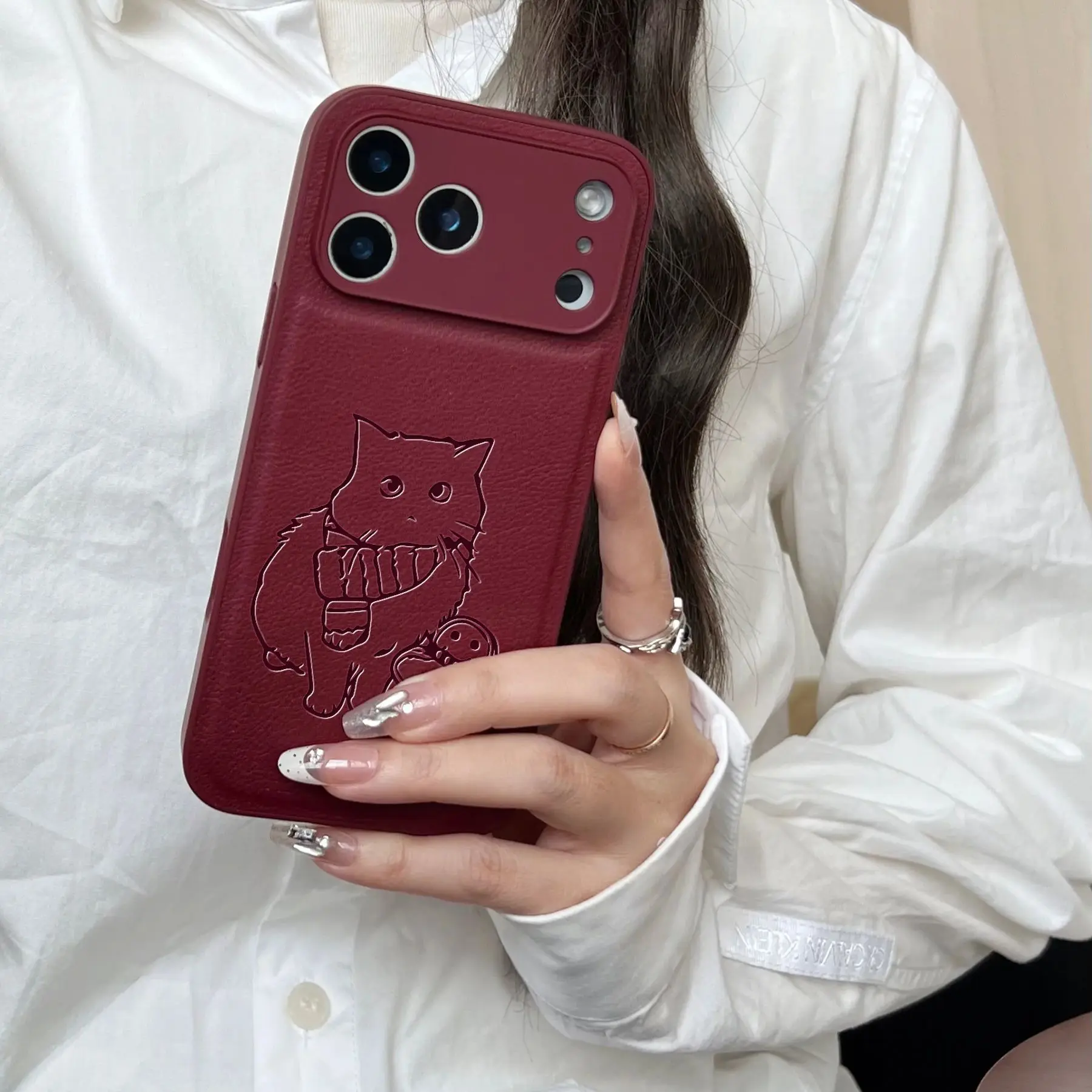 Custom Couple Family Pet Friend Personal Photo Conversion Lines Laser Engraved Case for iPhone 17 16 15 14 13 Pro Max Plus Air thumbnail 5