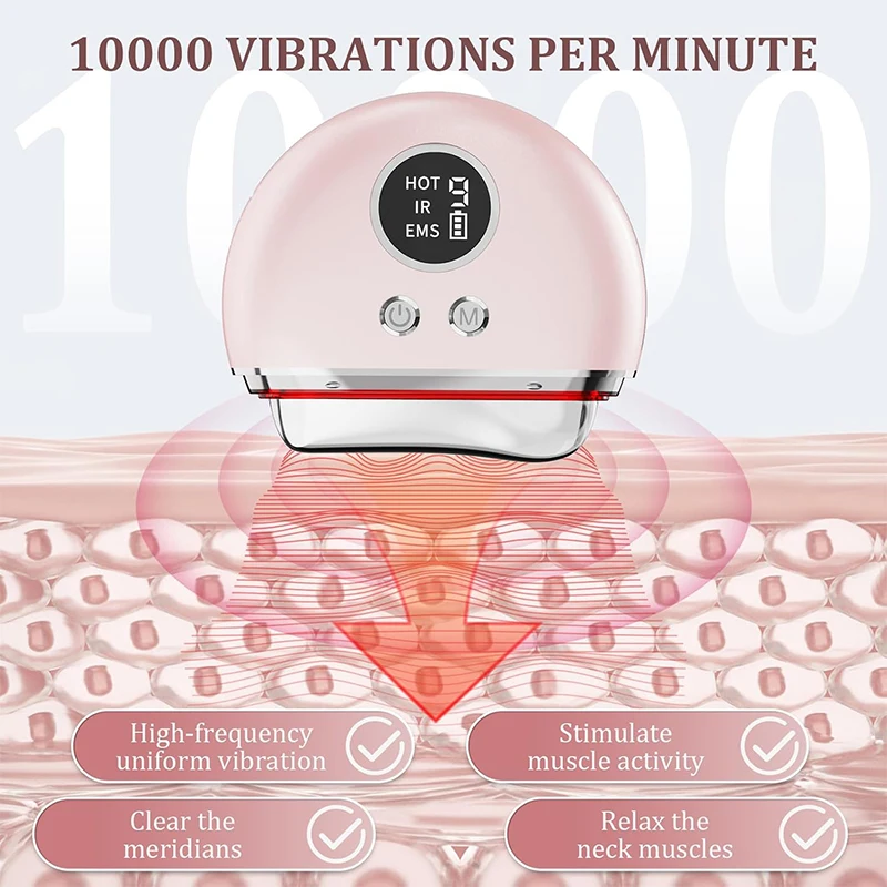 4 In1 Vibration Scraping Massager Facial GuaSha Electric EMS Lifting Remover Nasolabial Folds Anti Cellulite Beauty Health Care thumbnail 3