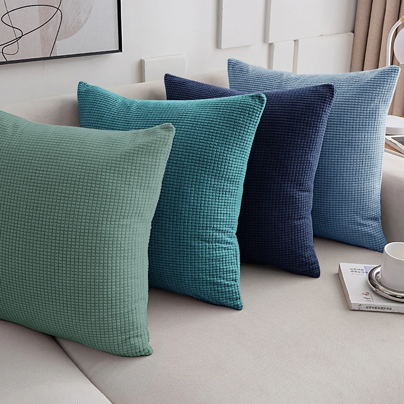 40x40 45x45 50x50 Solid Color Jacquard Pillow Cover for Sofa Office Waist Cushion Cover Home Decorative Pillowcase Decoration thumbnail 3
