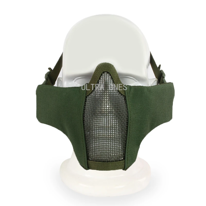 Tactical Half Face Mask Metal Mesh Breathable Protective Hunting Training Mask Airsoft Paintball Shooting Combat Masks thumbnail 5