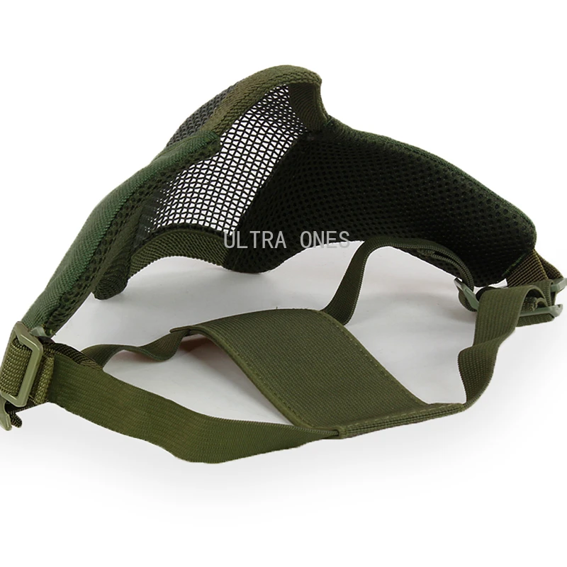 Tactical Half Face Mask Metal Mesh Breathable Protective Hunting Training Mask Airsoft Paintball Shooting Combat Masks thumbnail 4