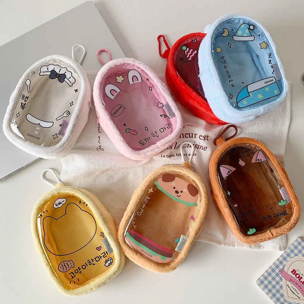 10cm Plush Doll Storage Bag Cartoon K-Pop Figure Hanging Pouch Doll Carrier Ita Bag Students Transparent PVC Backpack Pendants thumbnail 3