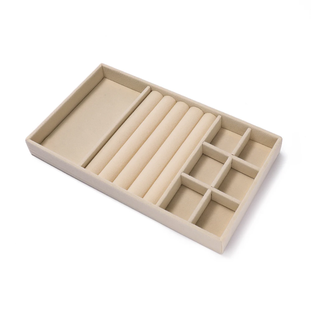 1Pcs/Lot Velvet Jewelry Display Tray Multiple Styles Portable Ring Earrings Necklace Organizer Box Drawer Jewellery Organizers thumbnail 5