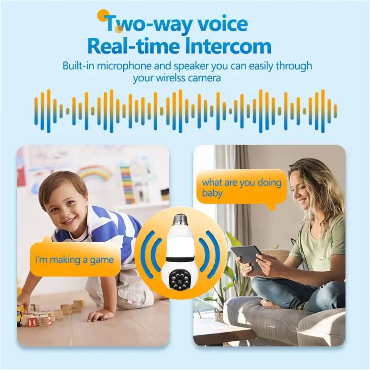 5MP E27 Bulb WiFi Camera 8X Zoom LED Bulb Smart IP Camera Surveilance PTZ Tracking Two-way Audio Night Vision Wireless Cam thumbnail 3