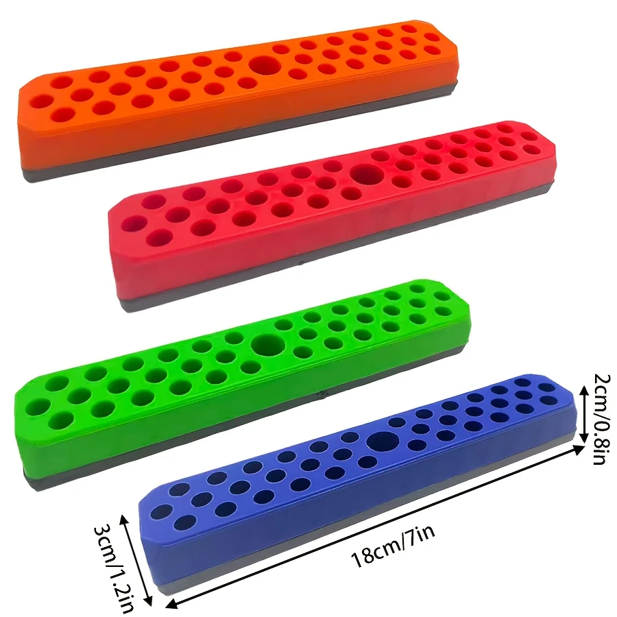 43-hole magnetic hexagonal head storage box, suitable for 1/4 inch screwdriver head, can be stored in a toolbox or drill bit sto thumbnail 3